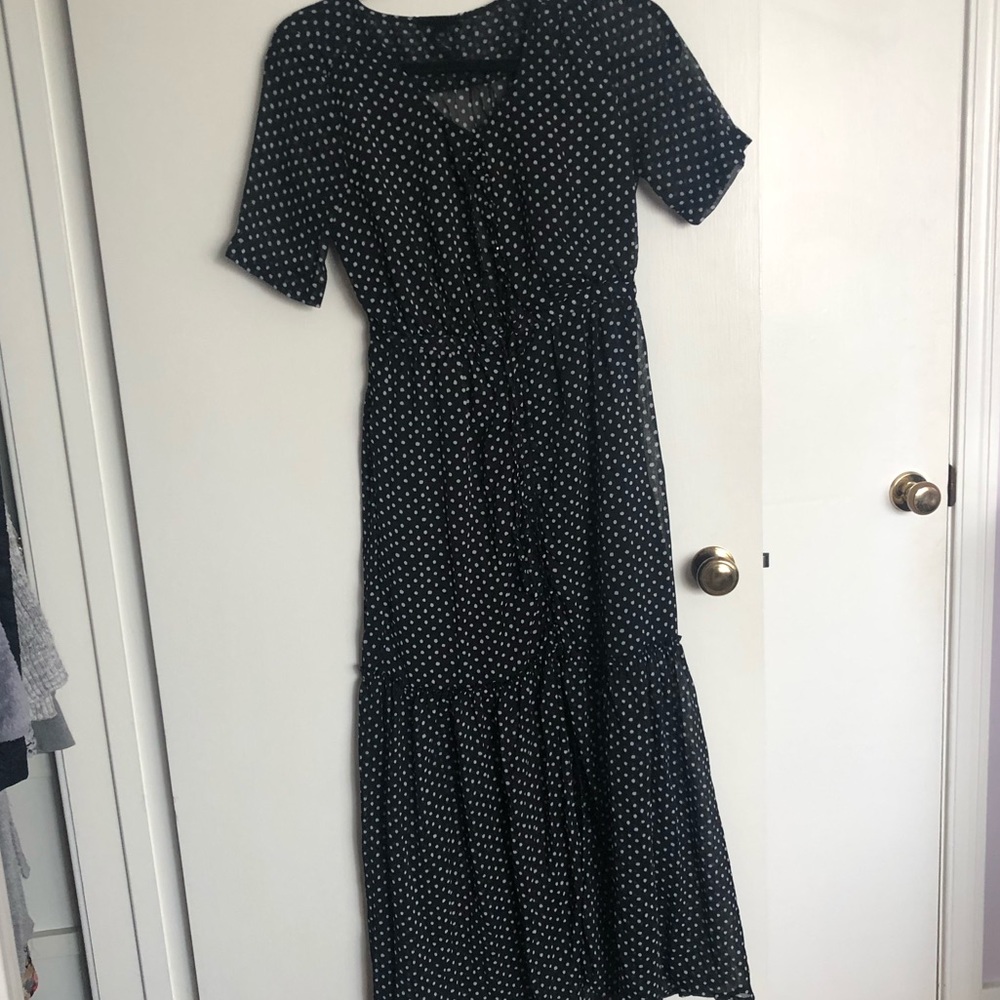 Black and white polka dot dress